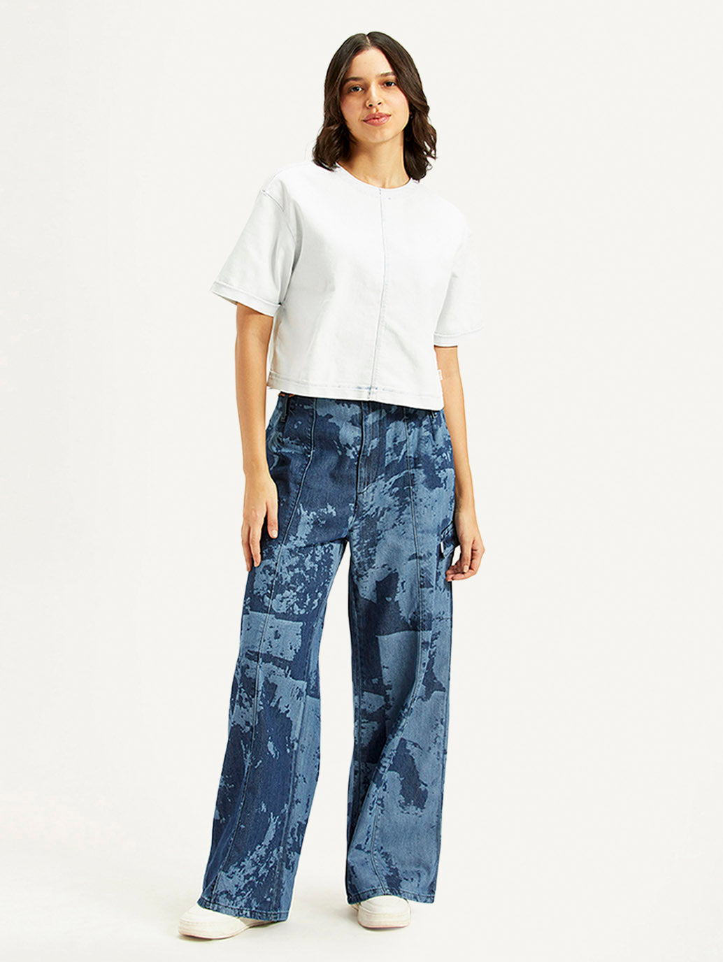 Women's Solid White Round Neck Top - Styleshot View