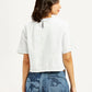 Women's Solid White Round Neck Top - back View