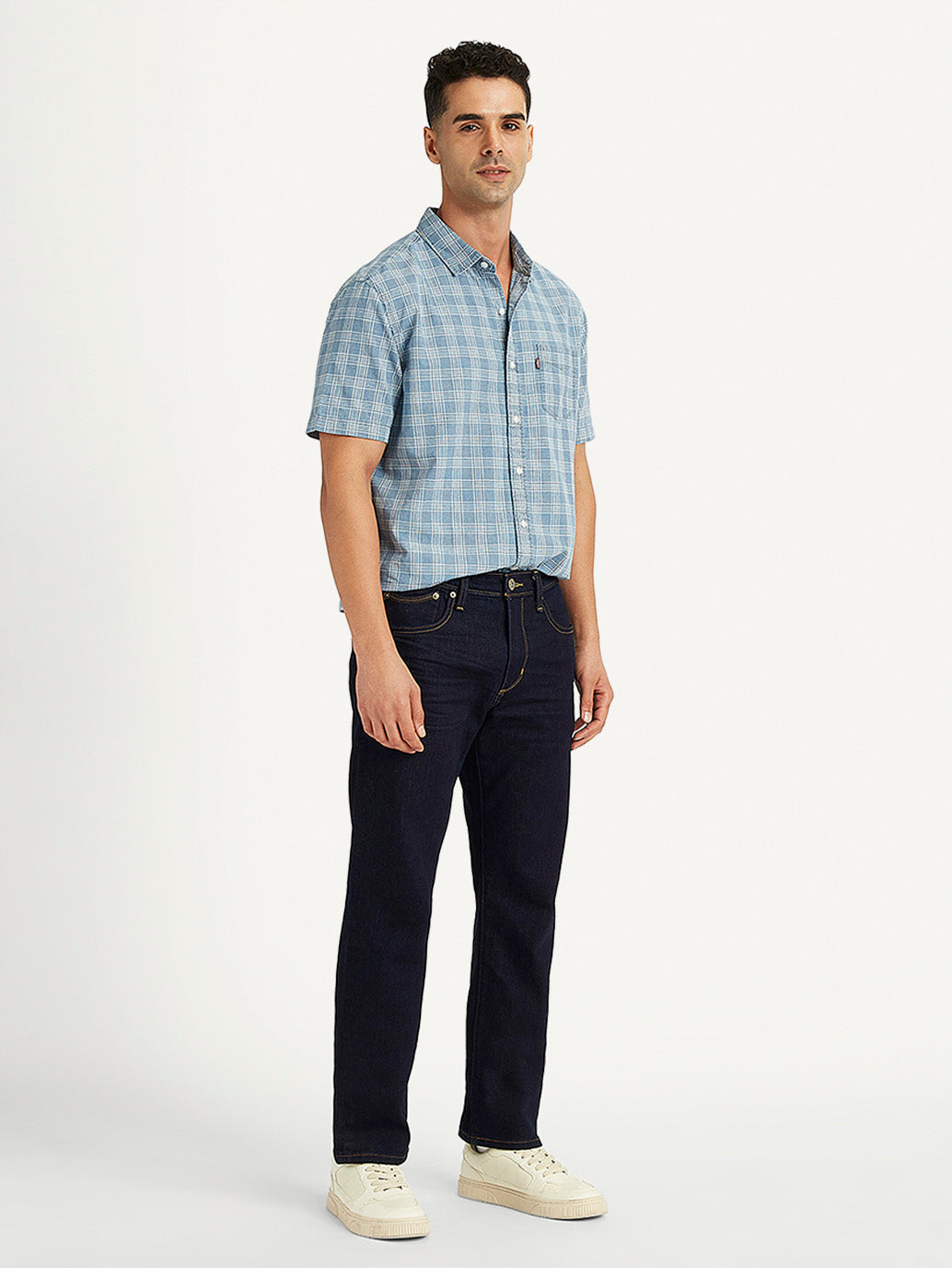 Men's 513 Navy Blue Slim Straight Fit Mid Rise Jeans