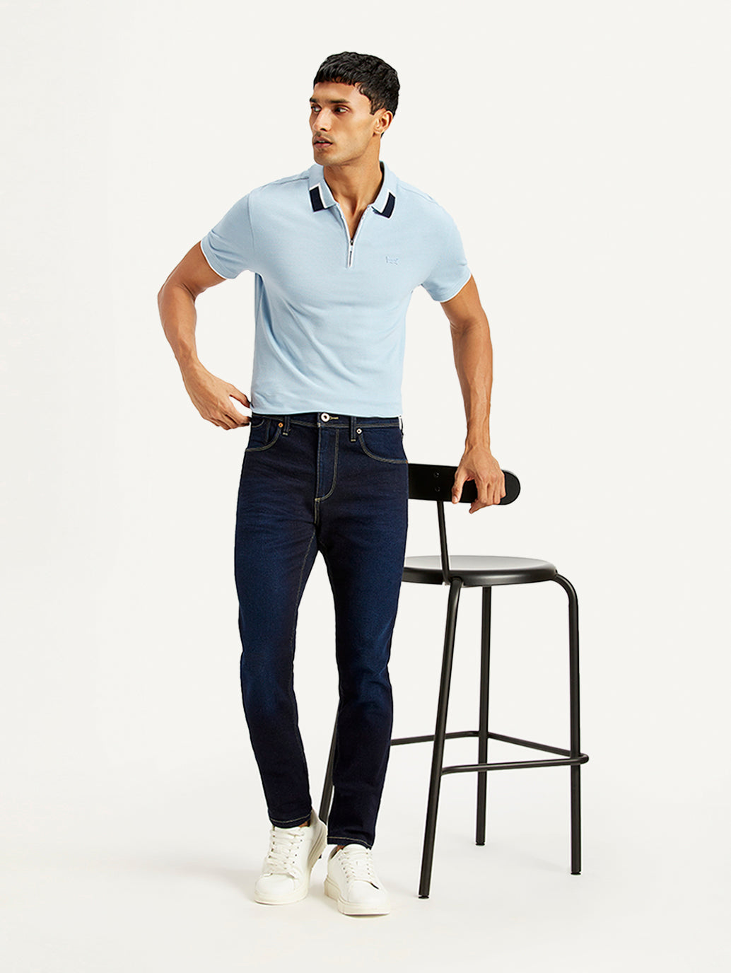 Men's 512 Navy Blue Slim Tapered Fit Mid Rise Jeans