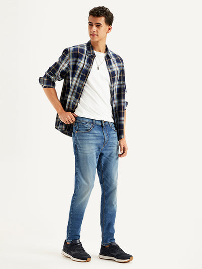 Men's 512 Blue Slim Tapered Fit Mid Rise Jeans