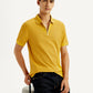 Men's Solid Yellow Slim Fit Polo T-shirt - Elevated View