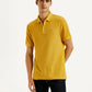 Men's Solid Yellow Slim Fit Polo T-shirt - Styleshot View
