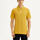 Men's Solid Yellow Slim Fit Polo T-shirt - Front View