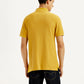 Men's Solid Yellow Slim Fit Polo T-shirt - Back View