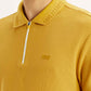Men's Solid Yellow Slim Fit Polo T-shirt - Detail View