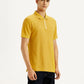 Men's Solid Yellow Slim Fit Polo T-shirt - Side View