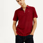 Men's Solid Red Slim Fit Polo T-shirt - Elevated View