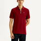 Men's Solid Red Slim Fit Polo T-shirt - Styleshot View