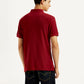 Men's Solid Red Slim Fit Polo T-shirt - Back View