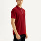 Men's Solid Red Slim Fit Polo T-shirt - Side View