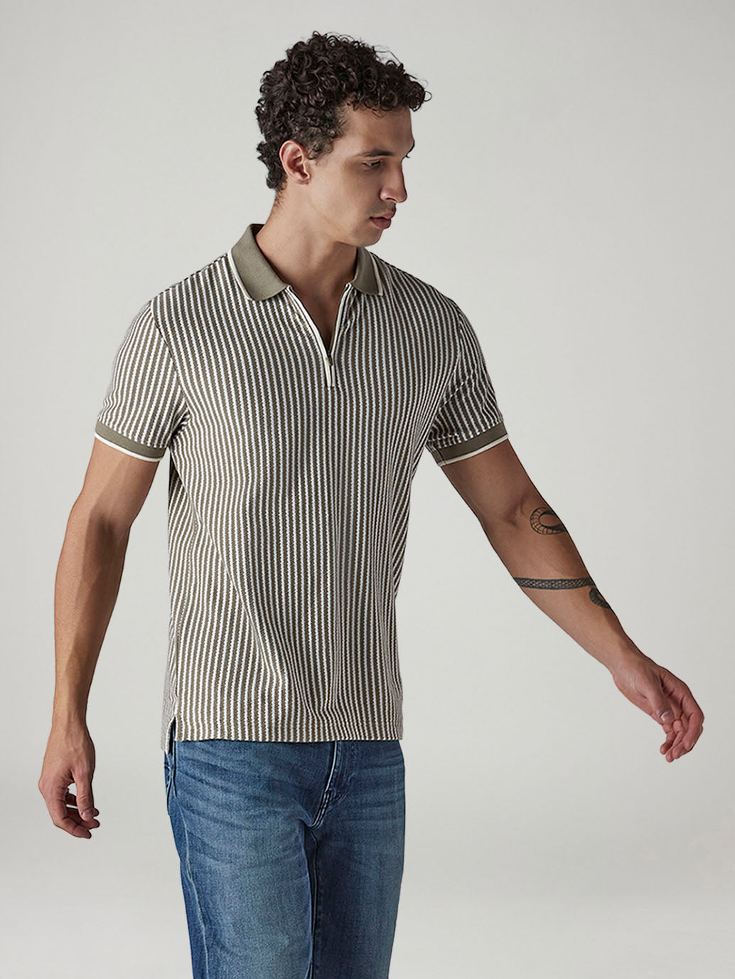 Men's Striped Regular Fit Polo T-shirt
