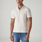 Men's Self Design Off-White Polo T-shirt - Front View
