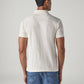 Men's Self Design Off-White Polo T-shirt - Back View