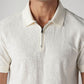 Men's Self Design Off-White Polo T-shirt - 20 View