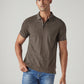 Men's Self Design Brown Polo T-shirt - Front View