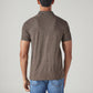 Men's Self Design Brown Polo T-shirt - Back View
