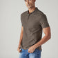 Men's Self Design Brown Polo T-shirt - Side View