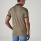 Men's Colorblock Taupe Tech Pique Polo T-Shirt - 20 View