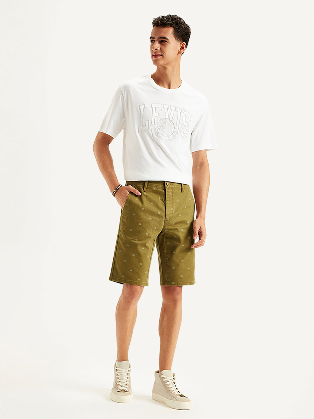 Men's Brown Tapered Chino Shorts