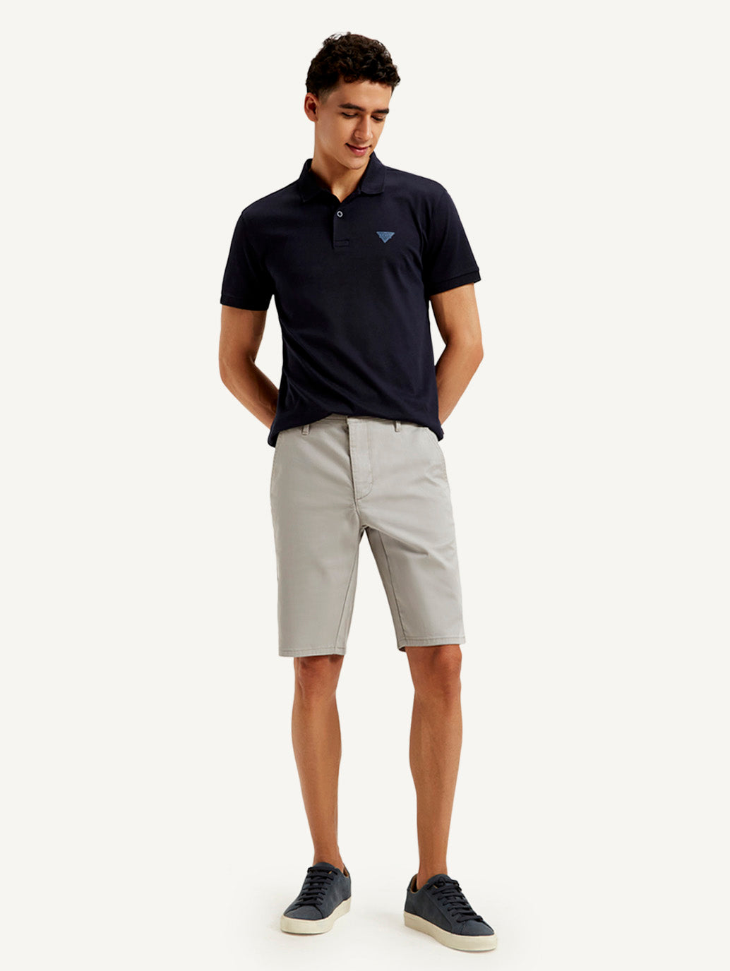 Men's Grey Tapered Shorts