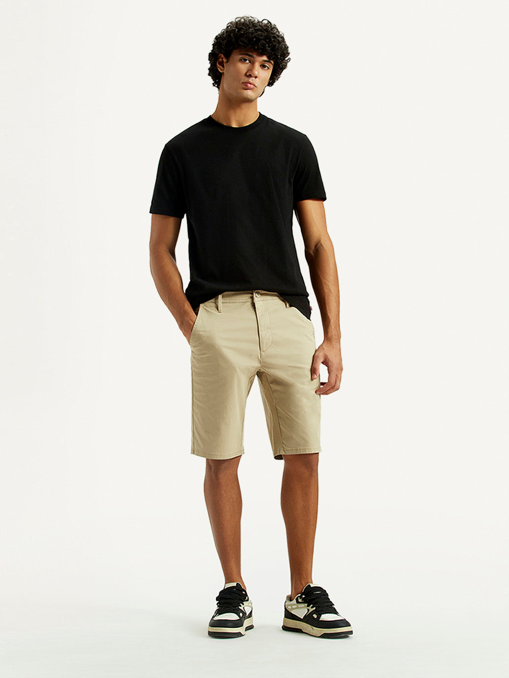 Men's 541 Khaki Tapered Fit Mid Rise Shorts - Styleshot View