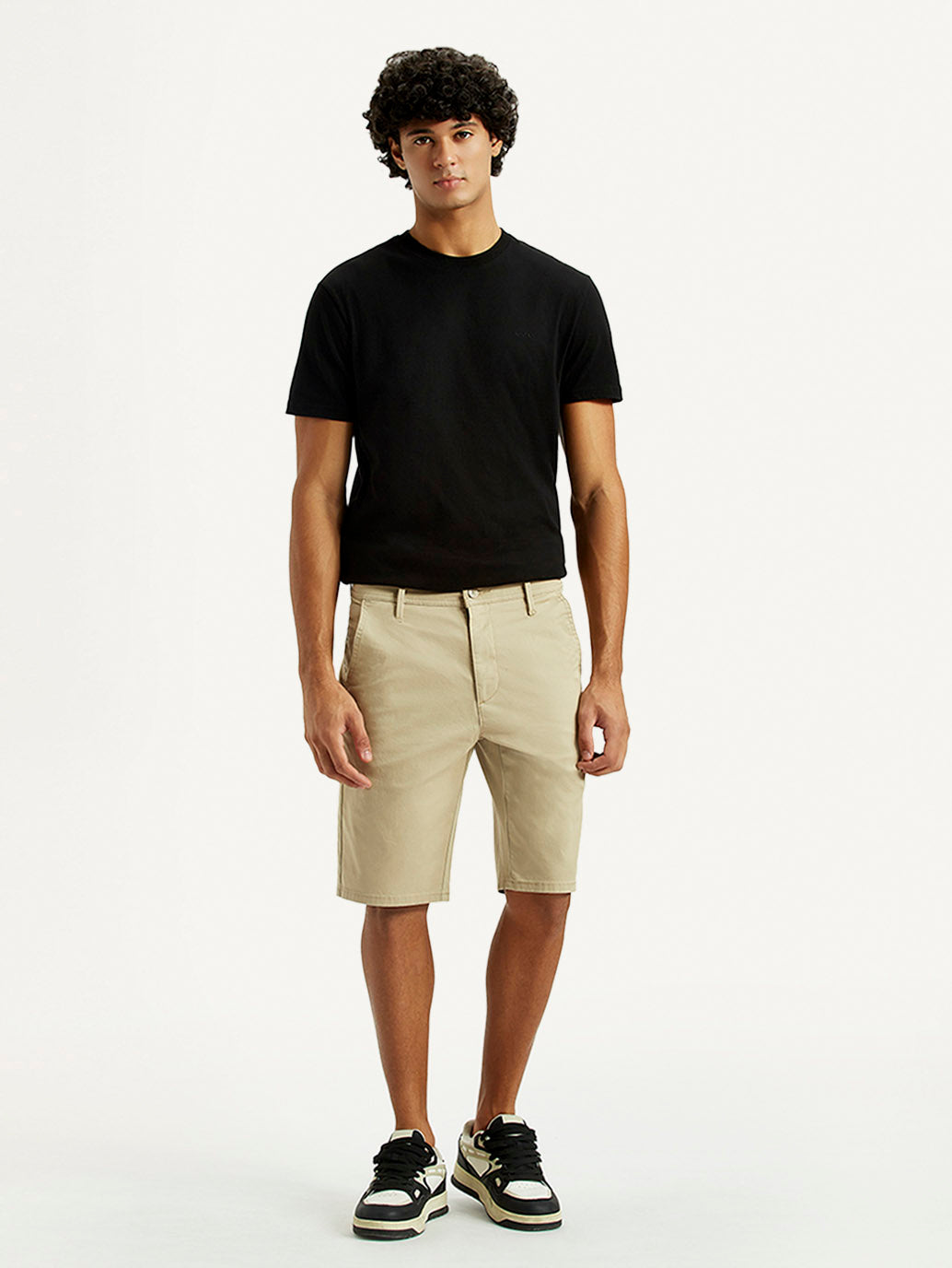 Men's 541 Khaki Tapered Fit Mid Rise Shorts - Front View