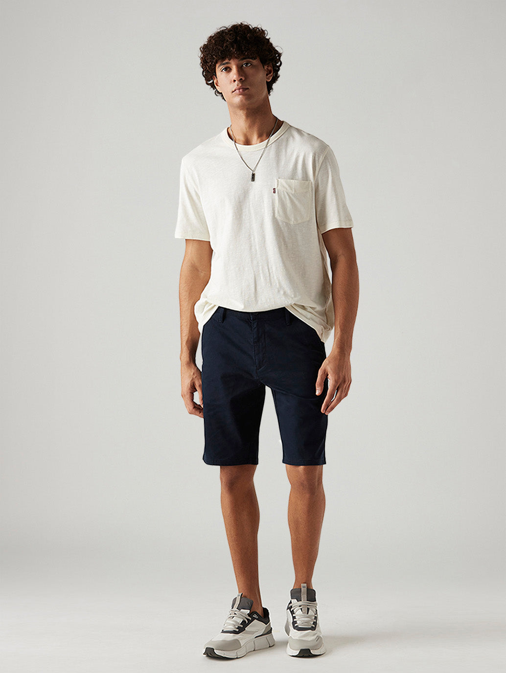 Men's 541 Navy Tapered Fit Mid Rise Shorts - Styleshot View