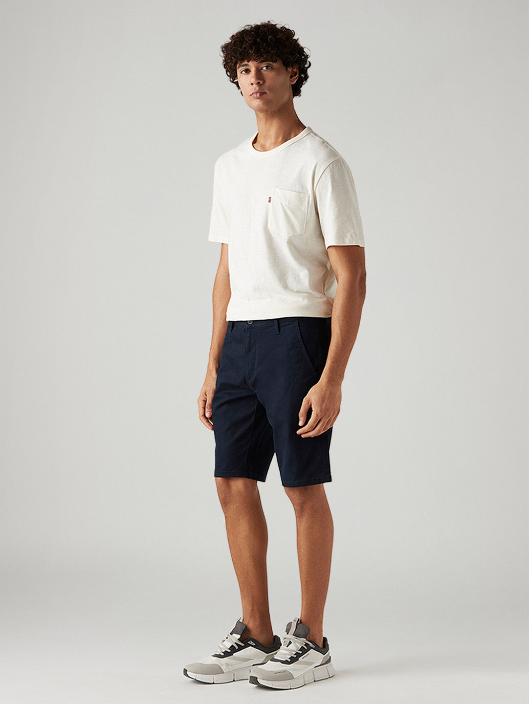 Men's 541 Navy Tapered Fit Mid Rise Shorts - Side View