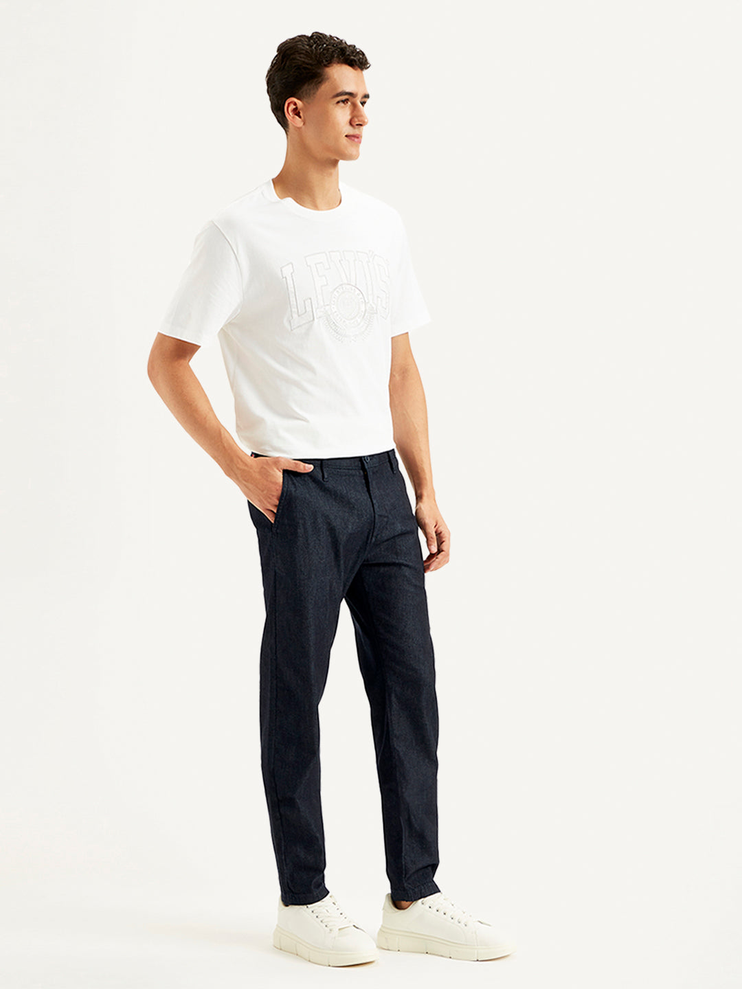 Men's Blue Tapered Chinos