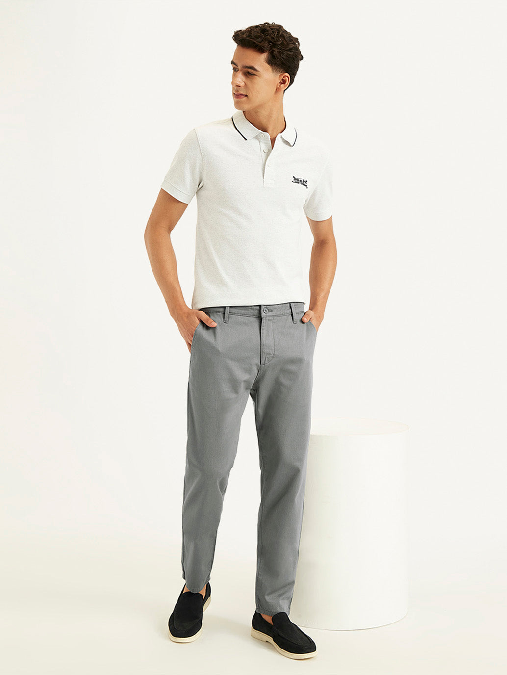 Men's Grey Tapered Trousers