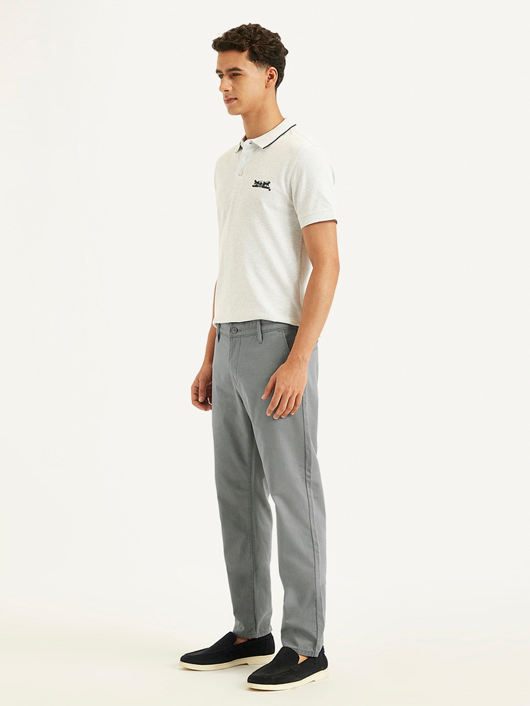 Men's Grey Tapered Trousers