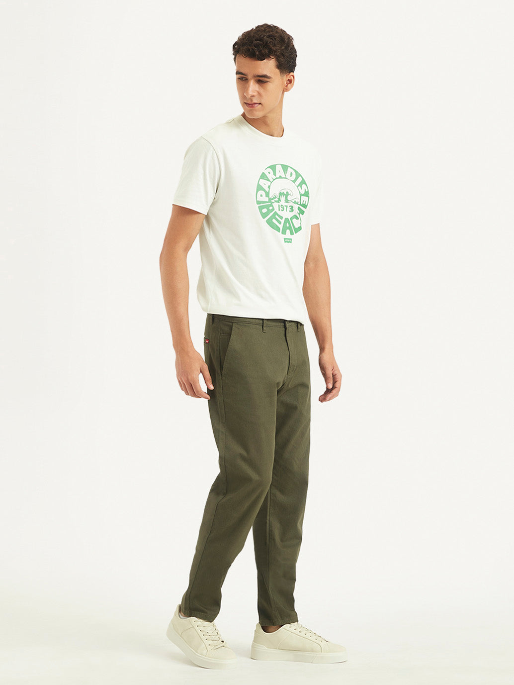 Men's Olive Tapered Trousers