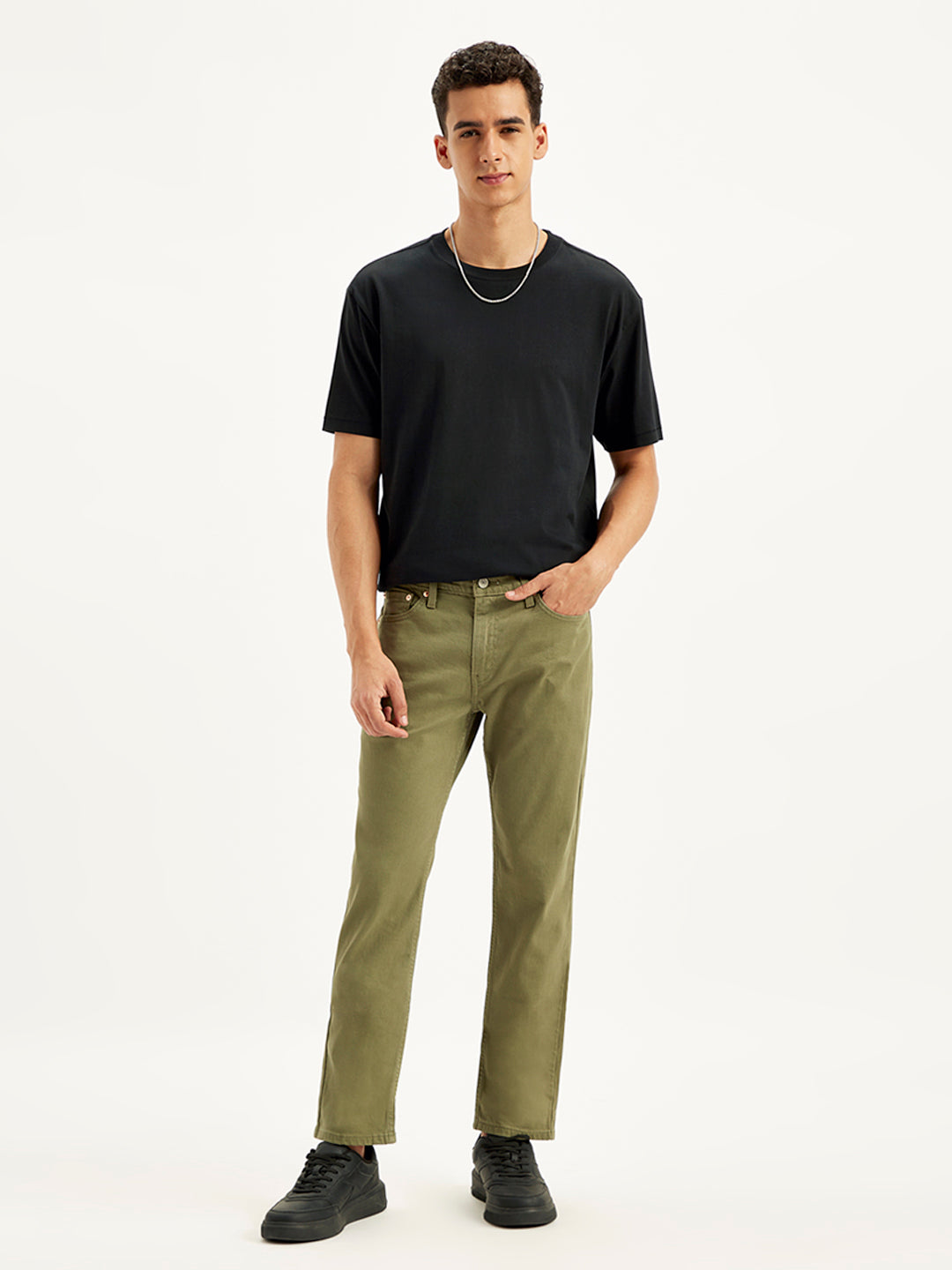 Men's Olive Loose Fit Cargo Joggers