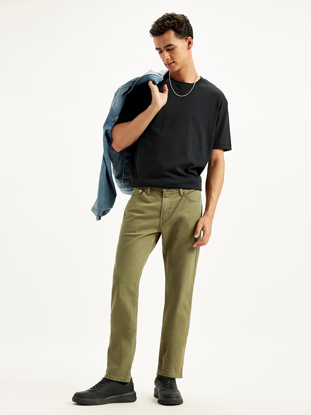 Men's Olive Loose Fit Cargo Joggers