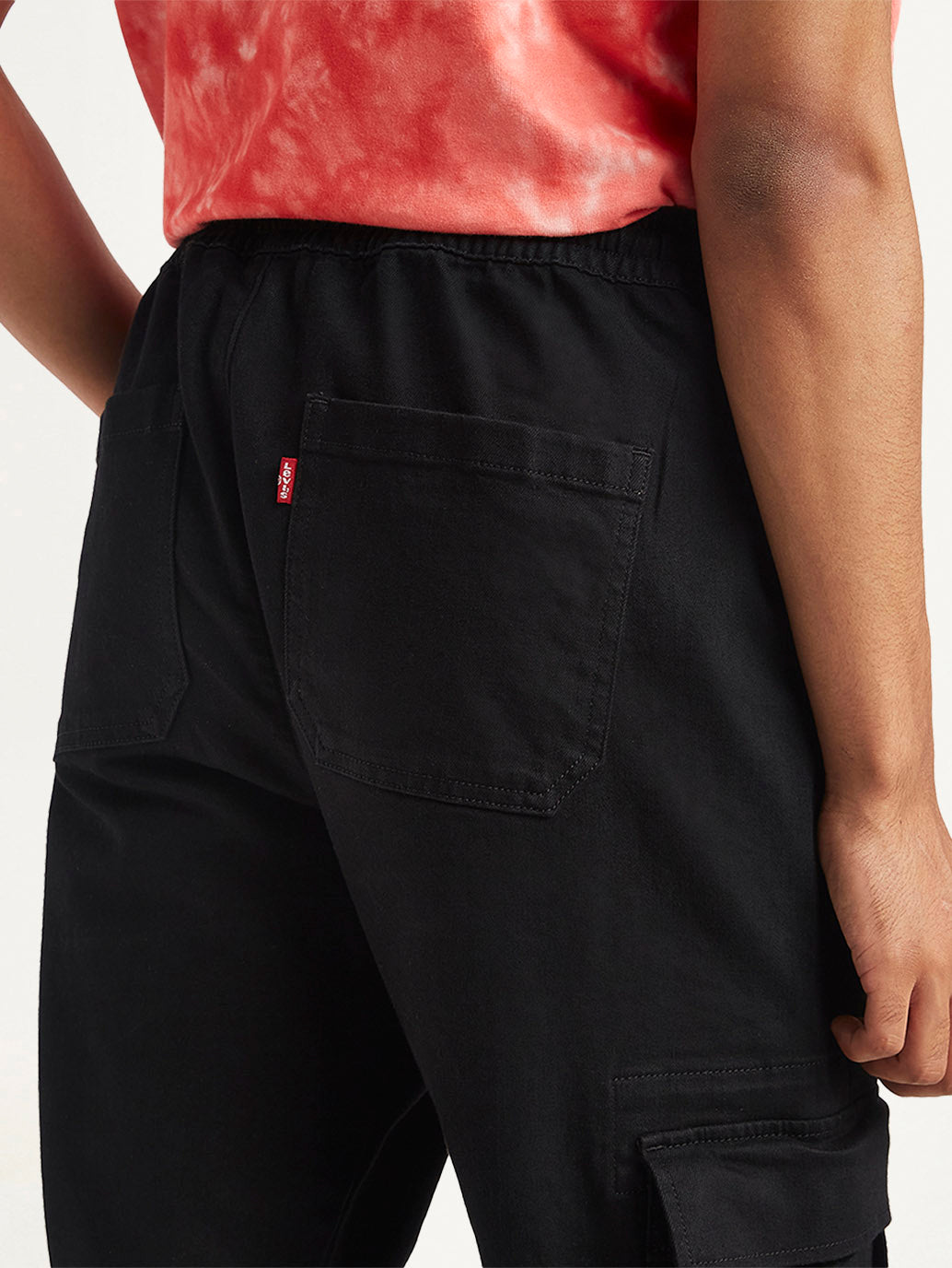 Men's Black Regular Fit Cargo Joggers - 318c6abb-0661-4d2c-8837-a1b3300a5471 View