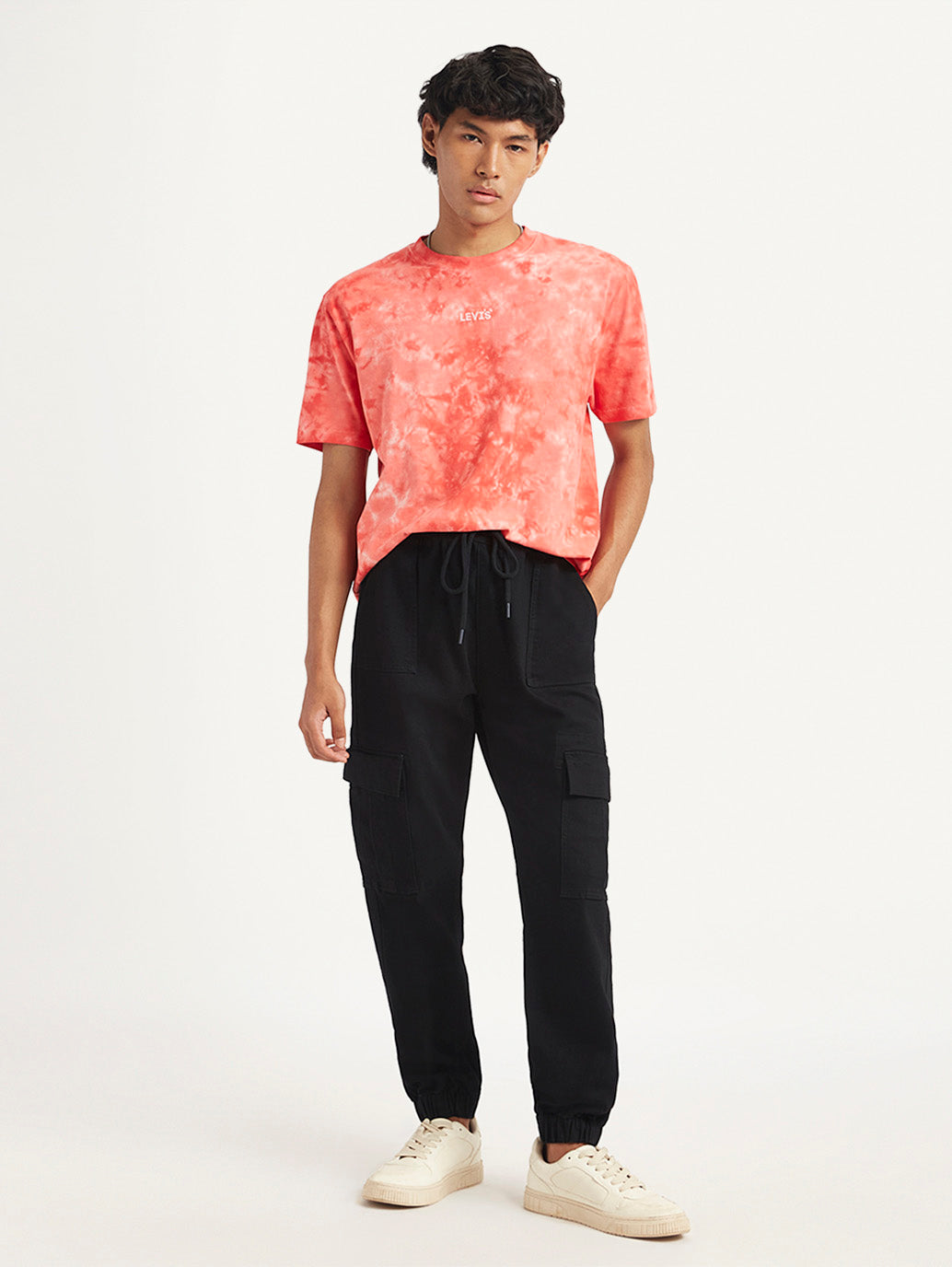 Men's Black Regular Fit Cargo Joggers - bbdbe694-7ed2-403d-b4fb-5d0fbc277ab2 View