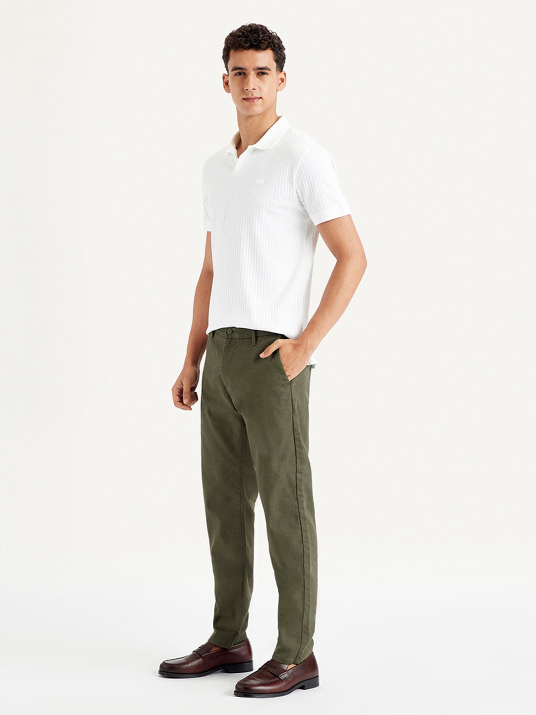 Men's Green Tapered Chinos