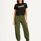 Women's Green Baggy Dad Fit Mid Rise Jeans - Front View