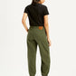 Women's Green Baggy Dad Fit Mid Rise Jeans - back View