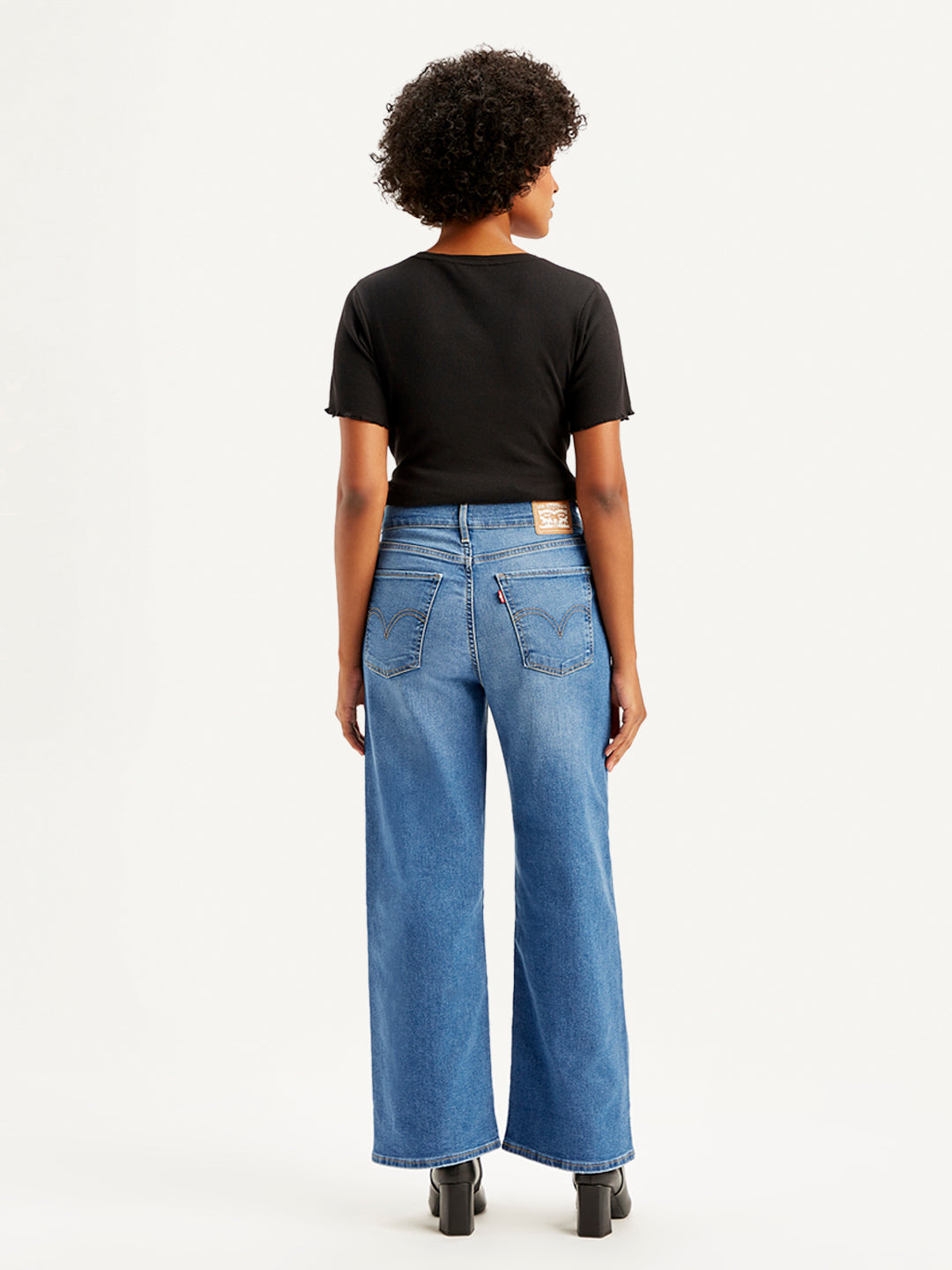 Women's Blue Mile High Wide Leg Fit High Rise Jeans