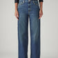 Women's Dark Blue Wide Leg Fit High Rise Jeans - Front View