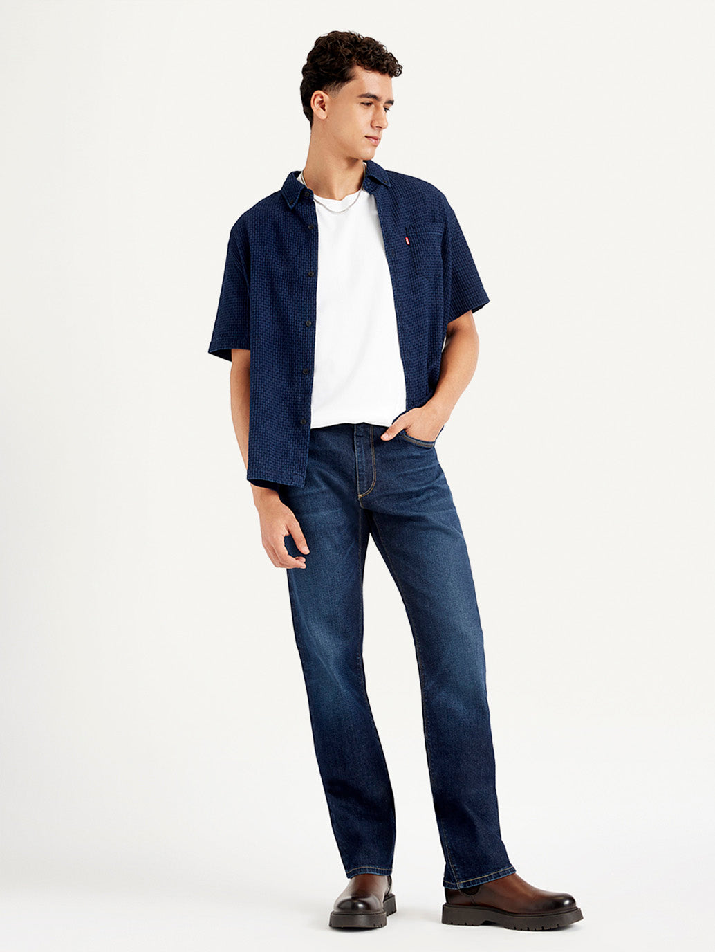 Men's 513 Navy Blue Slim Straight Fit Mid Rise Jeans