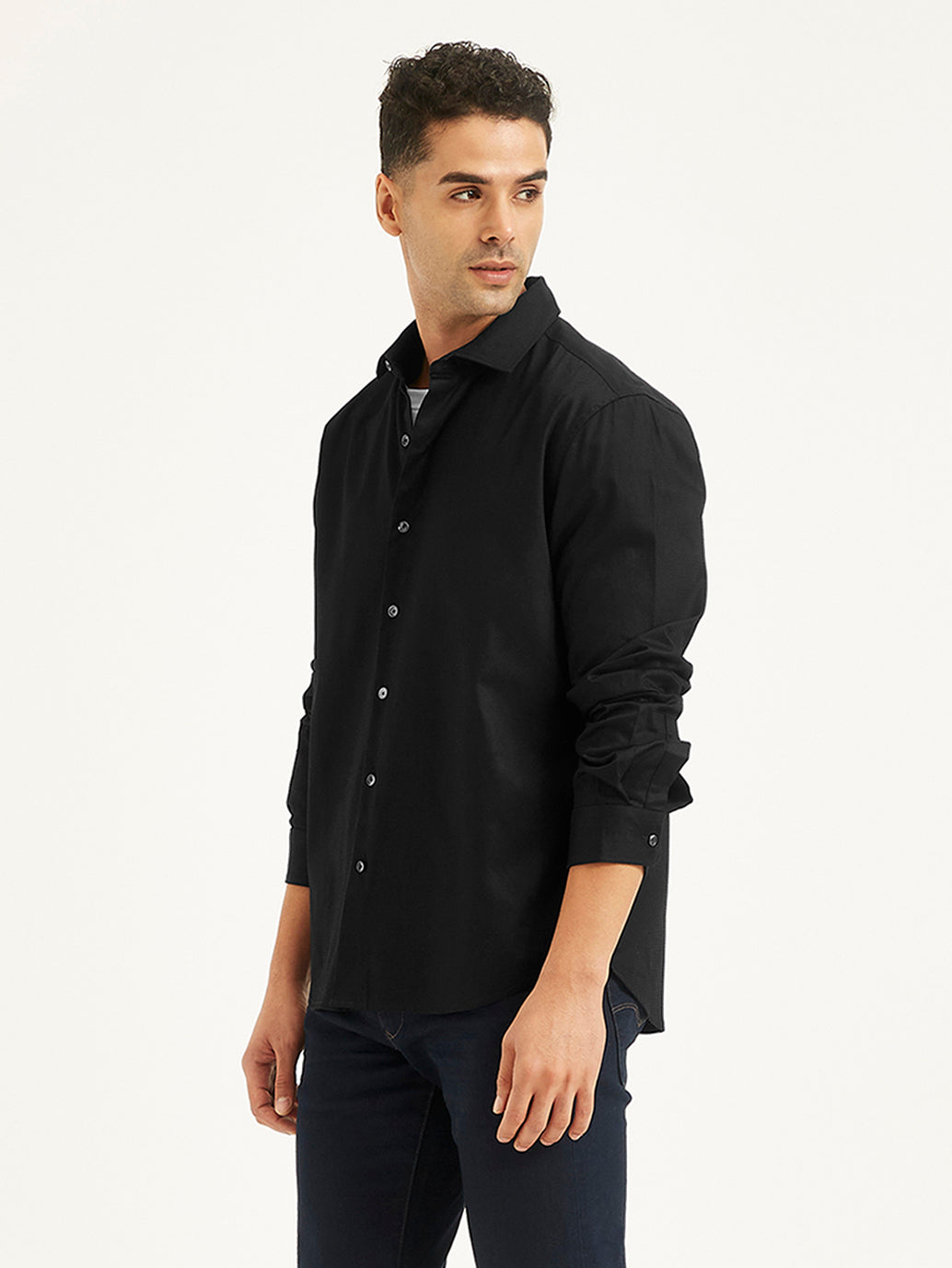 Men's Redloop Solid Slim Fit Shirt - 45aafca4-82af-48cb-a574-2cac32242202 View