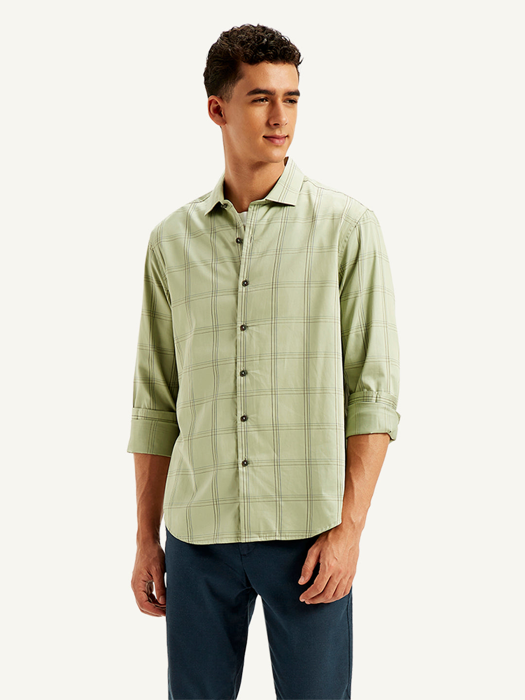 Men's Redloop Checkered Spread Collar Shirt