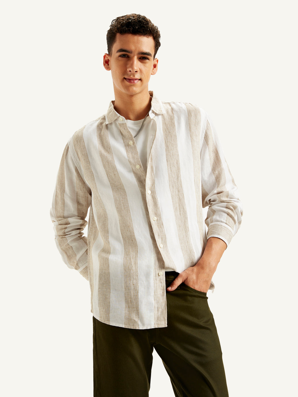 Men's Redloop Striped Slim Fit Shirt