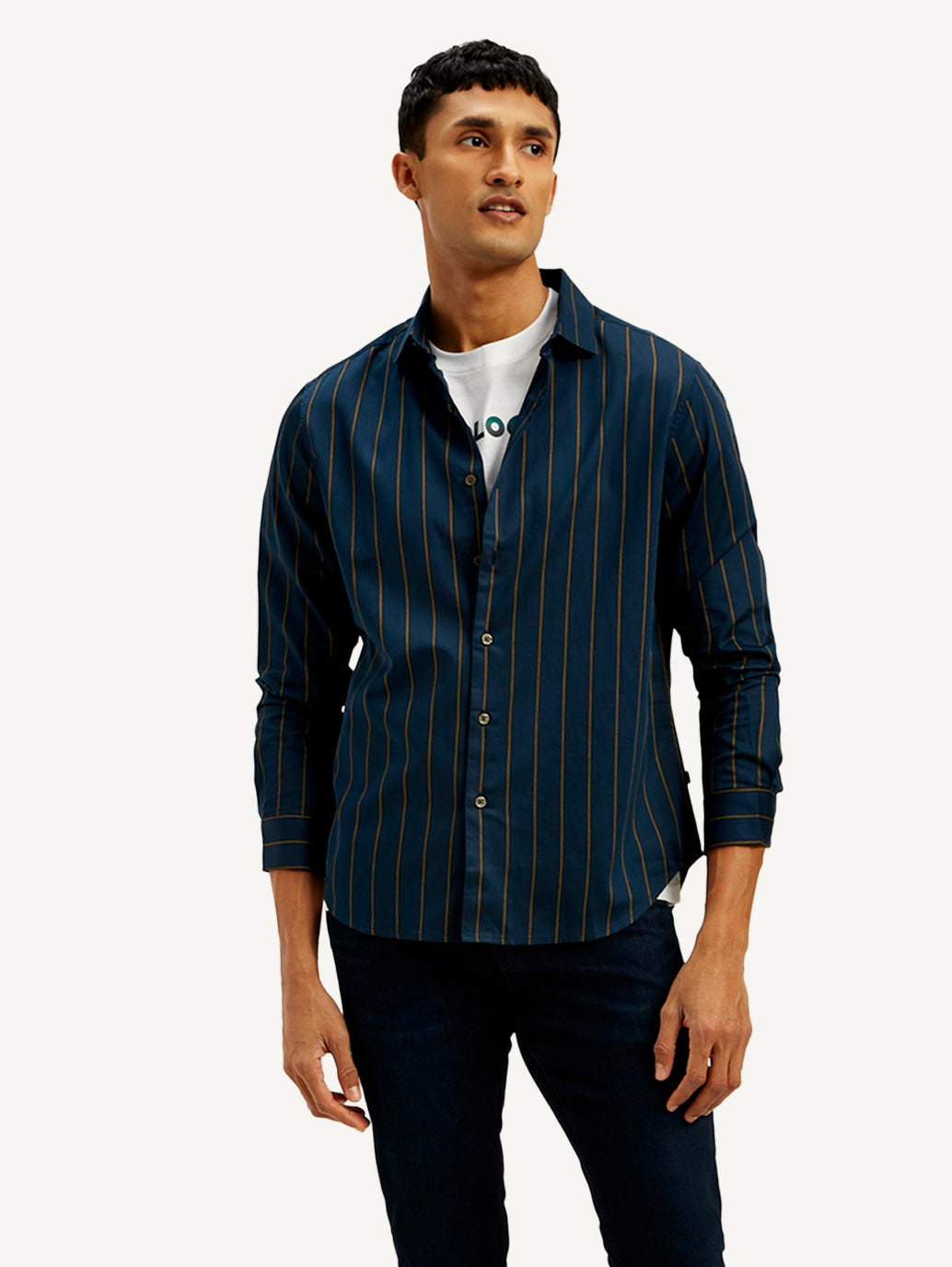 Men's Redloop Striped Slim Fit Shirt