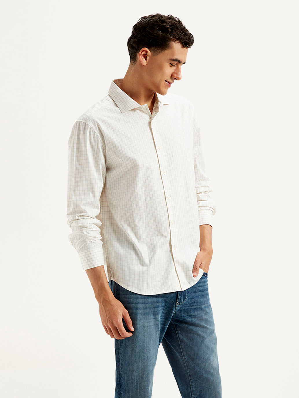 Men's Redloop Checkered Slim Fit Shirt - Side View