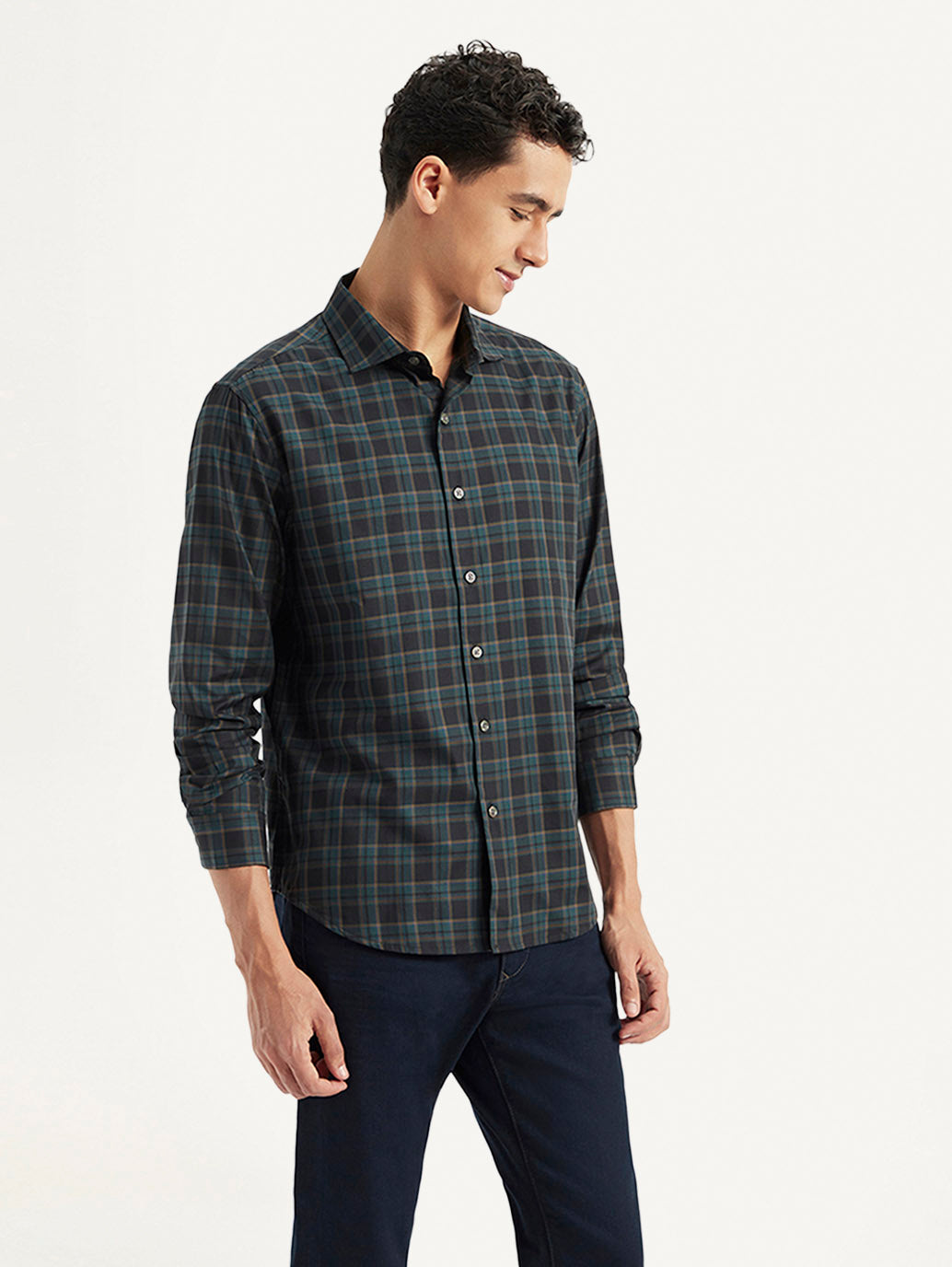 Men's Redloop Checkered Slim Fit Shirt - a9d97ac8-7424-4604-9320-dc56b5cf1686 View