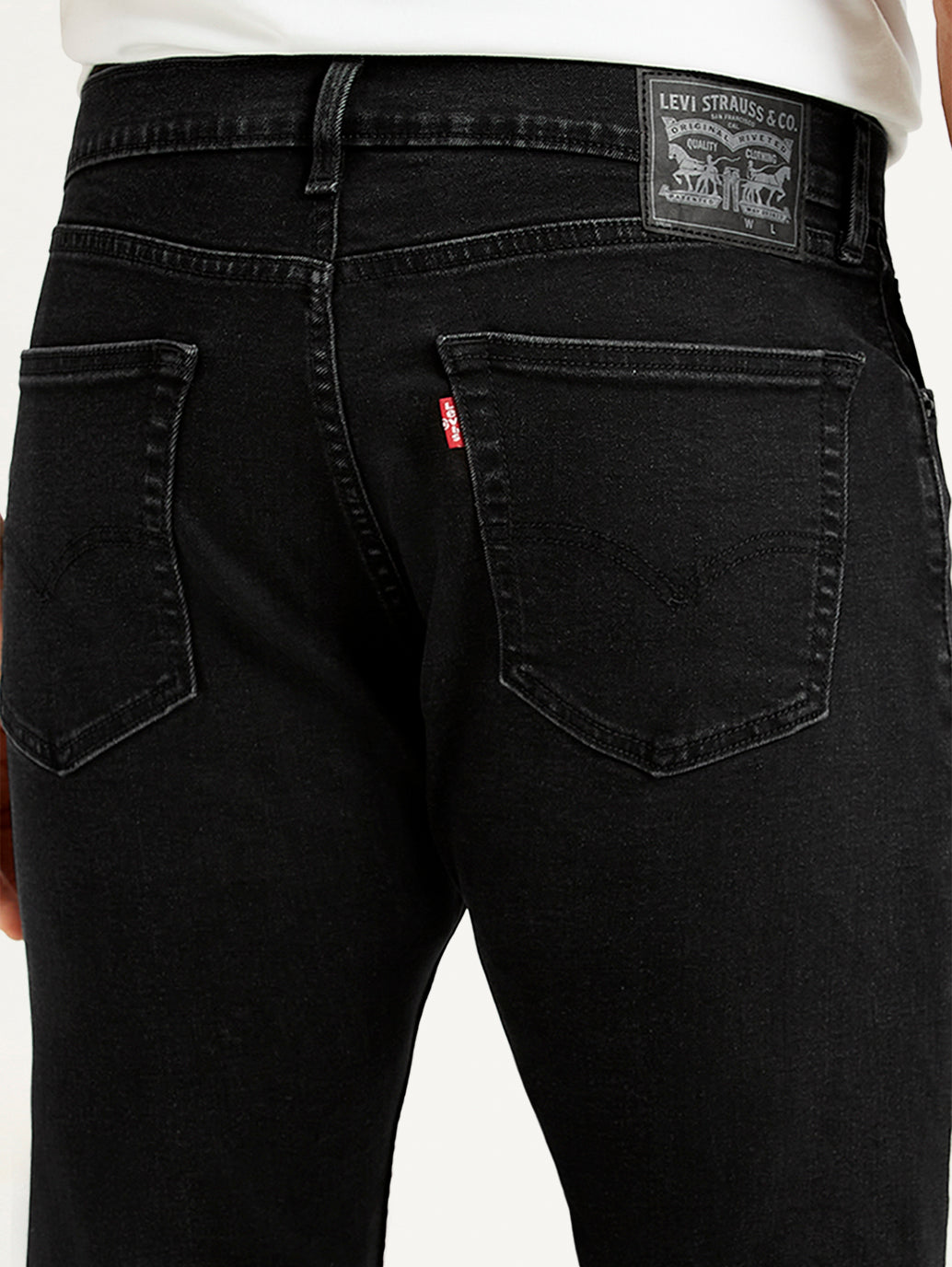Men's 505 Black Straight Fit Mid Rise Jeans - d15d4592-6503-4202-872f-d574cb5365df View